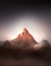 A glowing mountain.