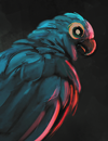 A blue parrot.