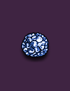 A blue, jewel-like piece of coral.