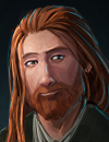 A man with long red hair and a beard.