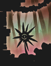 A bloody forest with a growth resembling an eye.