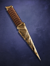 A flint knife made from banded rock.