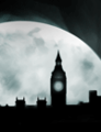 London under moonlight.