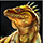 A gold-colored Iguana.