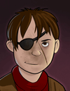 A child wearing an eyepatch.