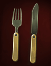 A fork and knife.