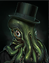 A neatly-dressed Rubbery Men wearing a top hat.