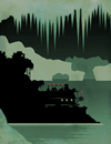 A city in a frozen environment.