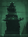 A settlement atop a stalagmite.