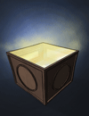 A box emitting sunlight.