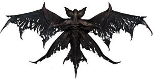 A bat-like being with large wings and ears.