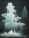 A castle of ice with two towers.