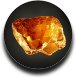 A chunk of golden amber.